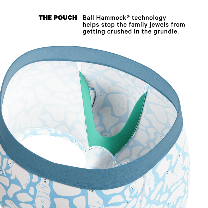 Shinesty Men's Ball Hammock Pouch Trunks - Polar Bear Print MicroModal Moisture Wicking Underwear, The Polar Polka