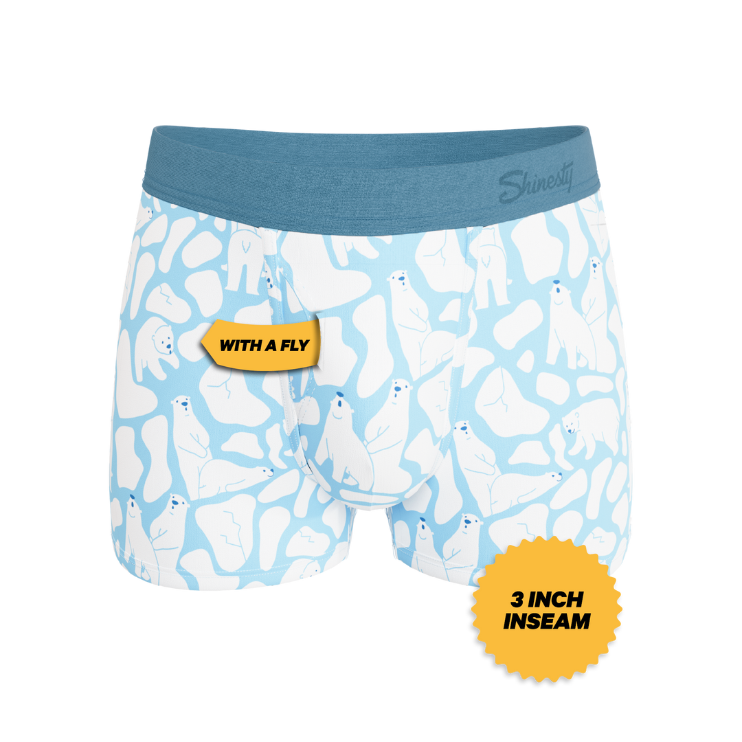 Shinesty Men's Ball Hammock Pouch Trunks - Polar Bear Print MicroModal Moisture Wicking Underwear, The Polar Polka
