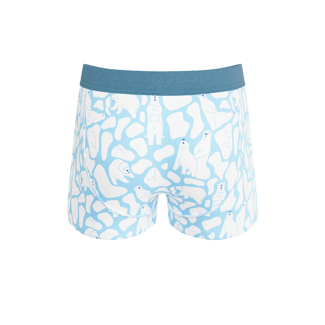 Shinesty Men's Ball Hammock Pouch Trunks - Polar Bear Print MicroModal Moisture Wicking Underwear, The Polar Polka