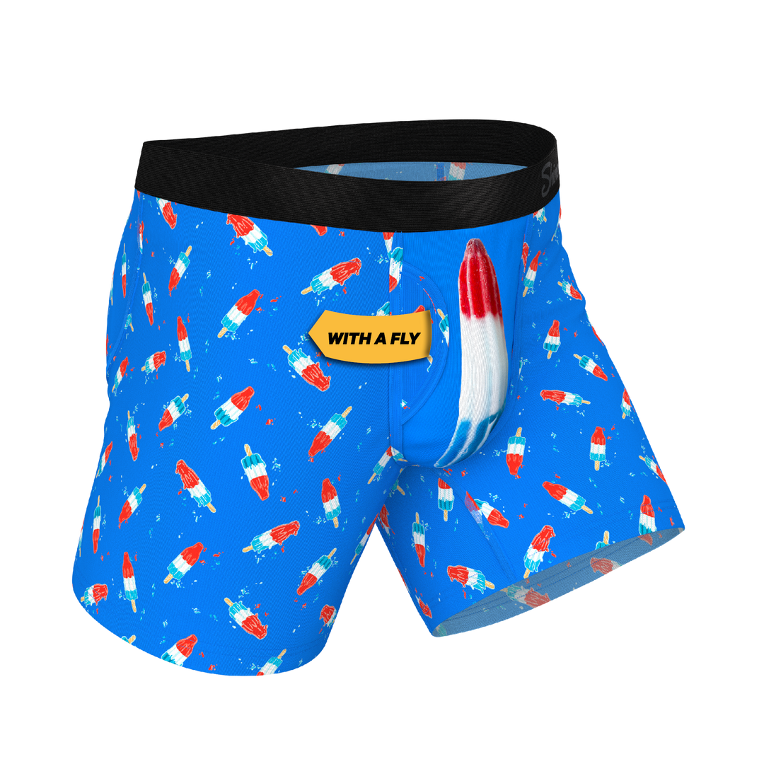 Shinesty The Popsicle Stick USA Popsicle Ball Hammock® Pouch Boxer Brief with Fly