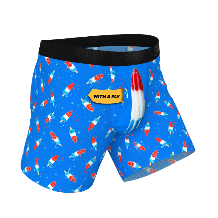 Shinesty The Popsicle Stick USA Popsicle Ball Hammock® Pouch Boxer Brief with Fly