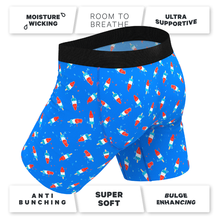 The Popsicle Stick Apex | USA Popsicle Long Leg Ball Hammock® Pouch Underwear With Fly