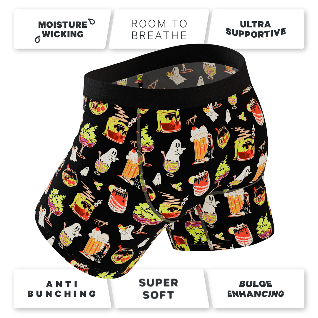Shinesty The Potions Pub Halloween cocktail Ball Hammock underwear with fly – men's Halloween fly boxer