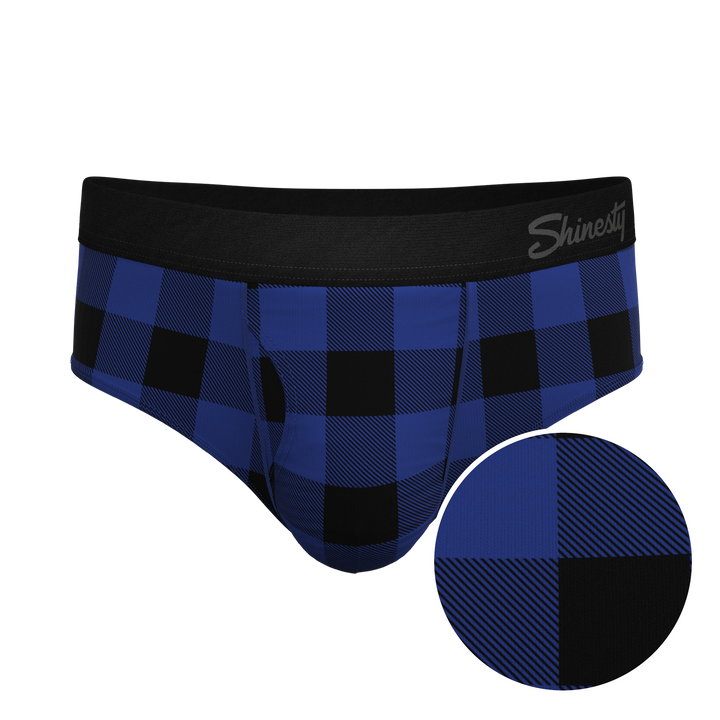 The Precious Plums Blue Plaid Ball Hammock® Pouch Underwear Briefs