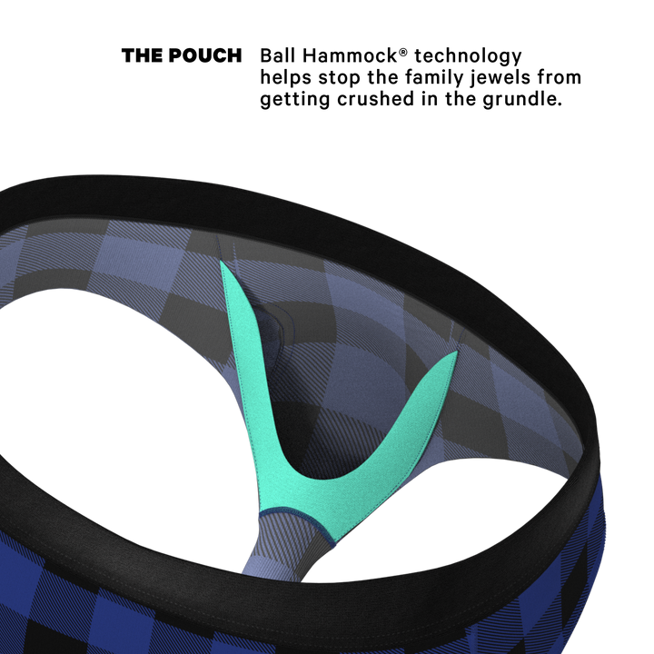 The Precious Plums Blue Plaid Ball Hammock® Pouch Underwear Briefs