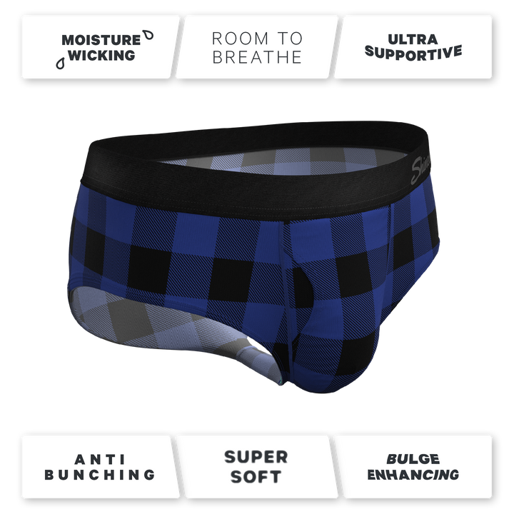 The Precious Plums Blue Plaid Ball Hammock® Pouch Underwear Briefs
