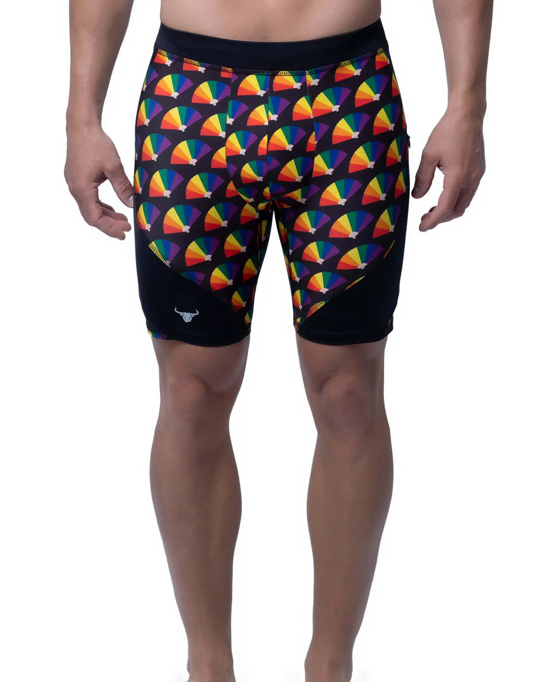 Matador Meggings Pride Fans men's compression shorts – vibrant fan print squat-proof hybrid shorts