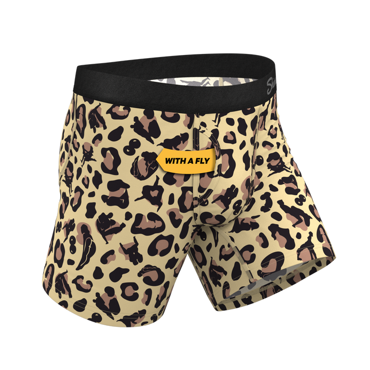 The Primal Passion | Naughty Cheetah Print Ball Hammock® Pouch Underwear With Fly