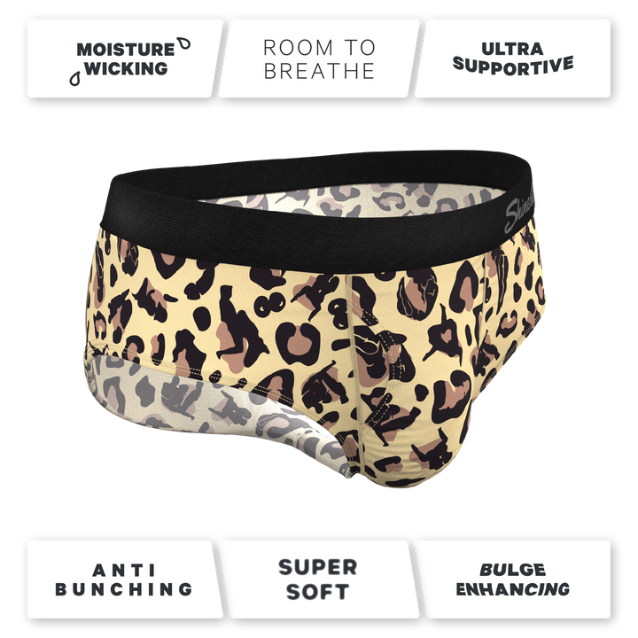 Primal Passion Cheetah Print Briefs with Ball Hammock® Pouch for Men