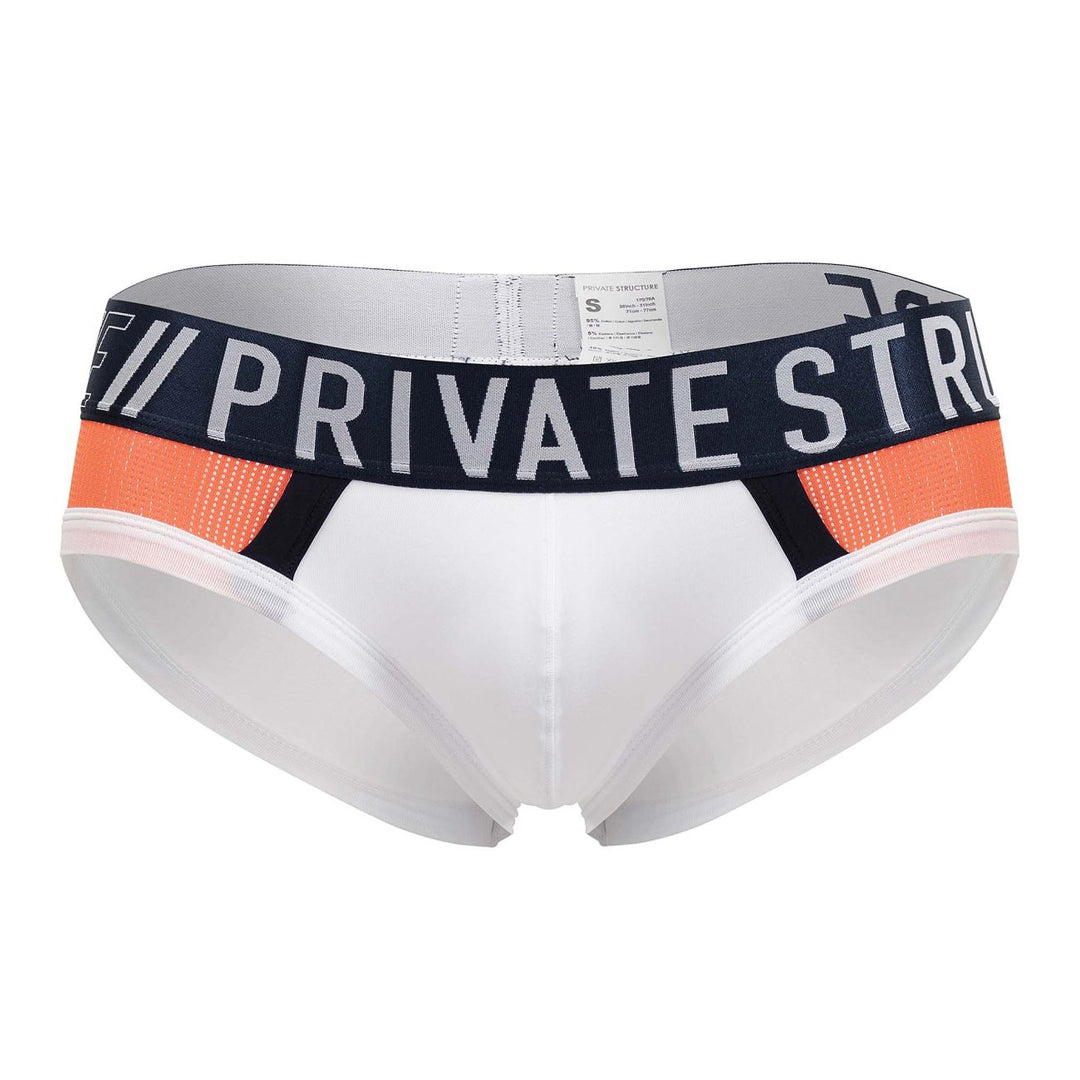 Private Structure Athlete Mini Briefs in White League – men's briefs