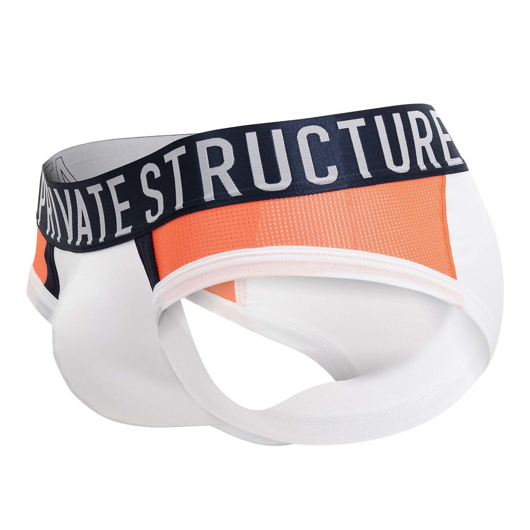 Private Structure Athlete Mini Briefs in White League – men's briefs