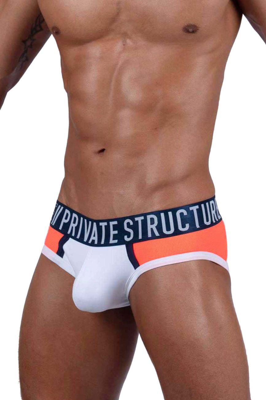 Private Structure Athlete Mini Briefs in White League – men's briefs