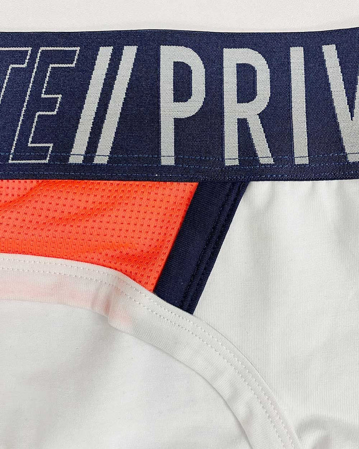 Private Structure Athlete Mini Briefs in White League – men's briefs