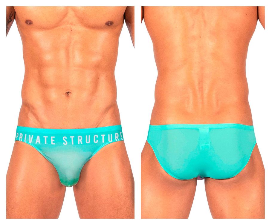 Private Structure Bare Men's Bikini Brief in Cyan Mist – men's briefs