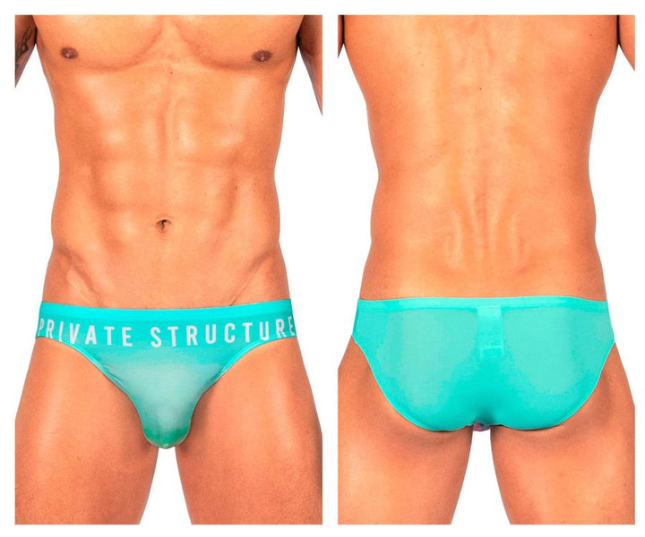 Private Structure Bare Men's Bikini Brief in Cyan Mist – men's briefs