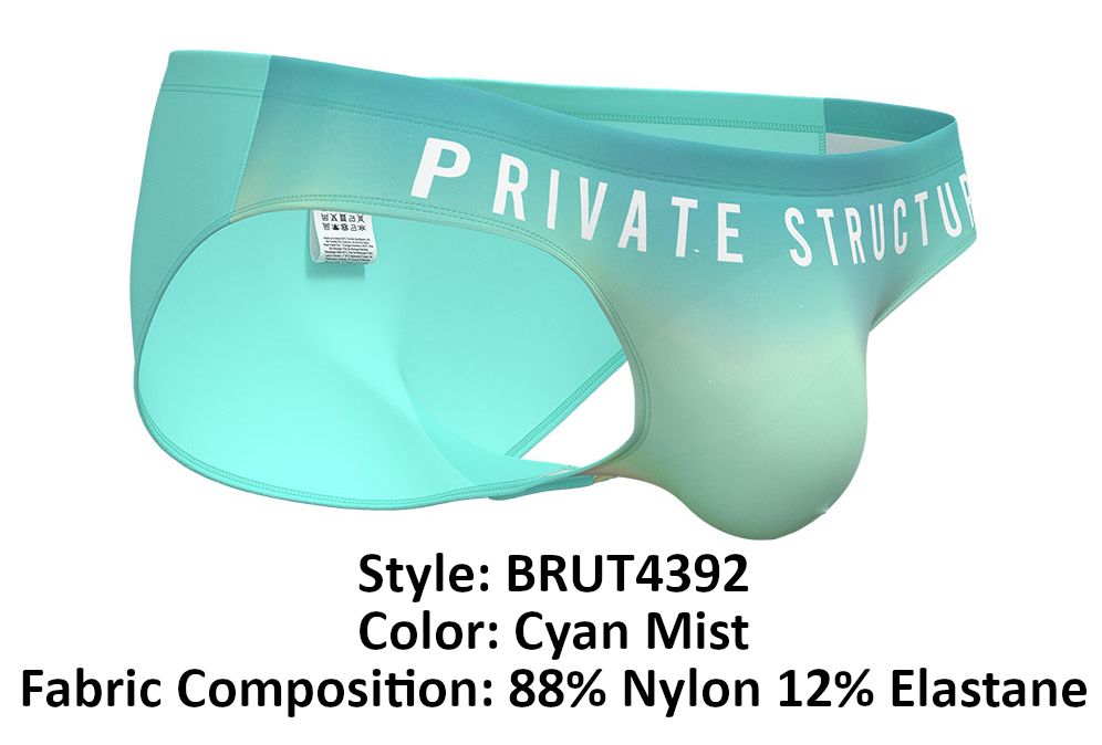 Private Structure Bare Men's Bikini Brief in Cyan Mist – men's briefs