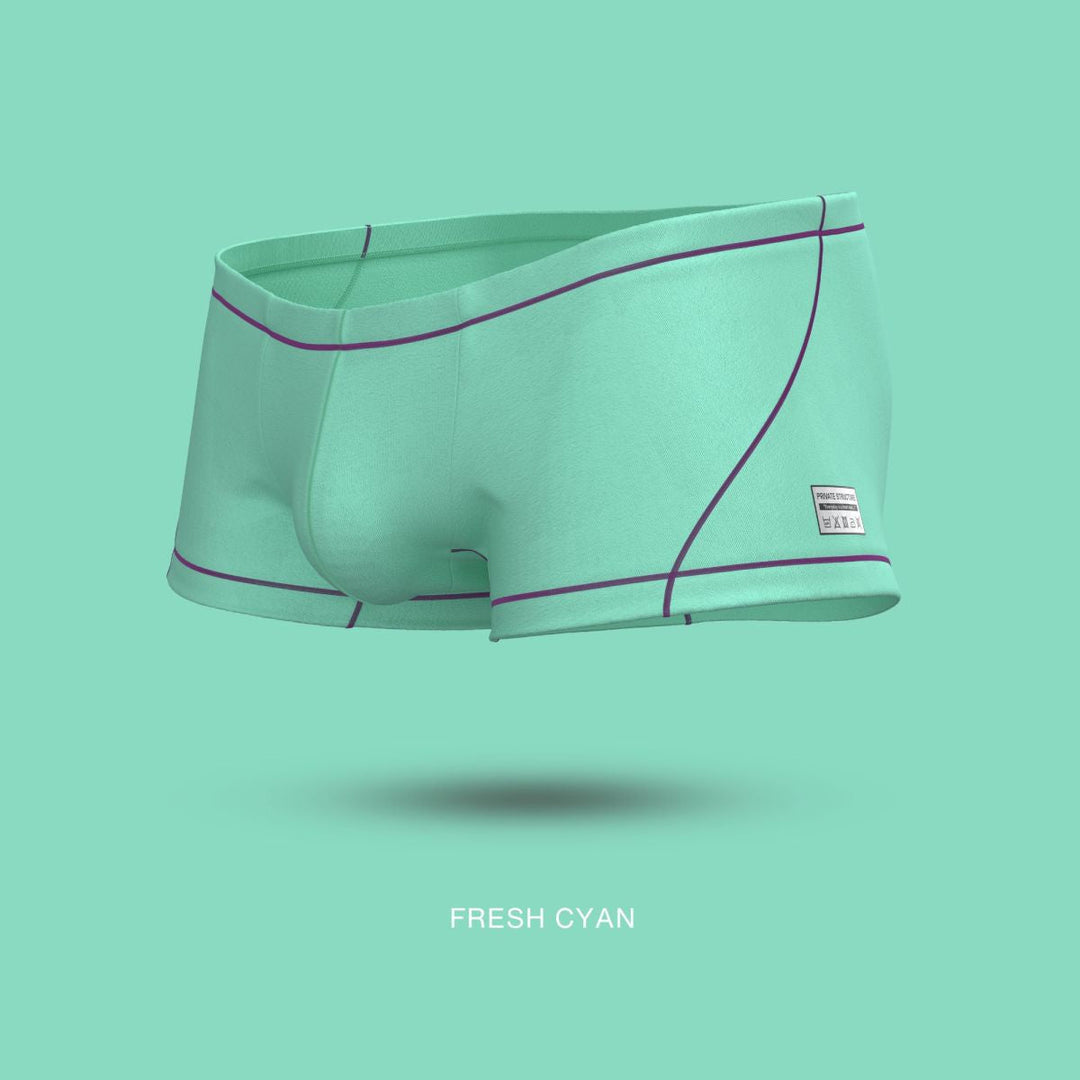 Private Structure Prime Elysian Hipster Men's Trunk Underwear in Cyan – men's trunks