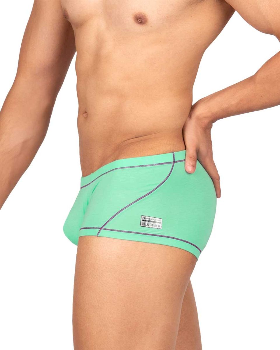Private Structure Prime Elysian Hipster Men's Trunk Underwear in Cyan – men's trunks