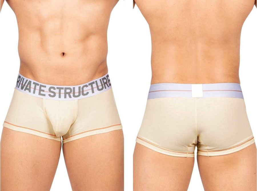 Private Structure Mo Lite Mid Waist Men's Trunk Underwear in Cream – men's trunks