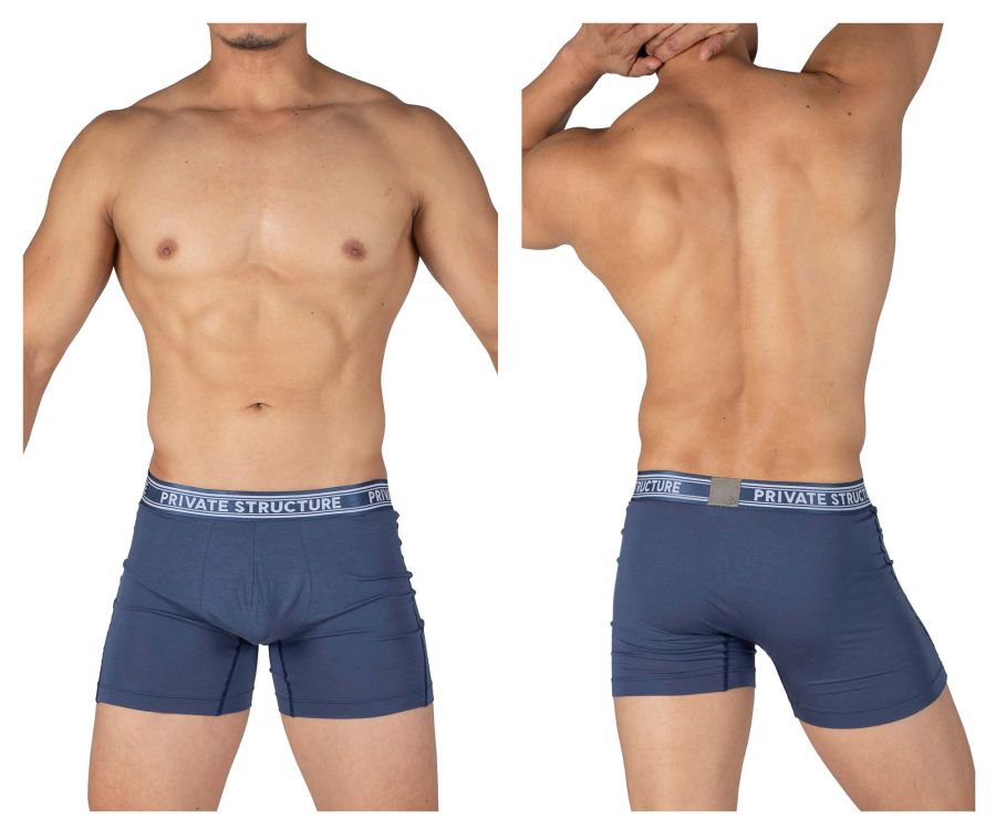 Private Structure Bamboo Mid Waist Men's Boxer Brief in Citadel Blue – men's boxer briefs