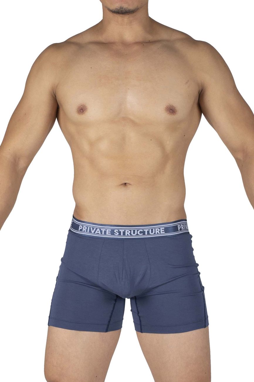 Private Structure Bamboo Mid Waist Men's Boxer Brief in Citadel Blue – men's boxer briefs