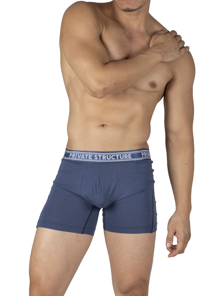 Private Structure Bamboo Mid Waist Men's Boxer Brief in Citadel Blue – men's boxer briefs