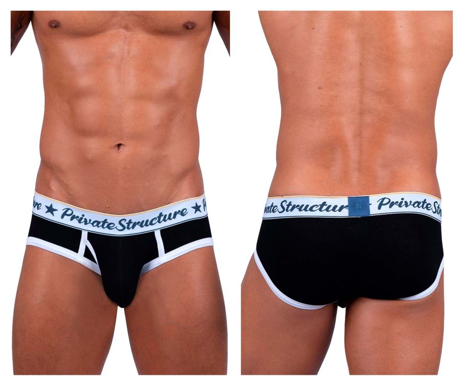 Private Structure Classic Mid Waist Mini Briefs in Black – men's briefs
