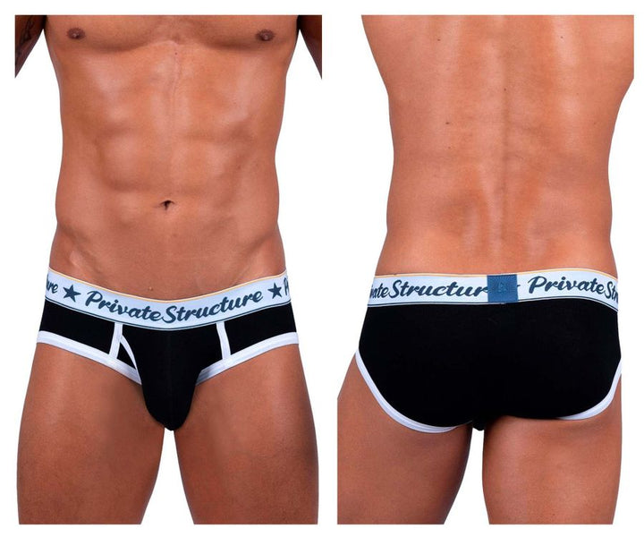 Private Structure Classic Mid Waist Mini Briefs in Black – men's briefs