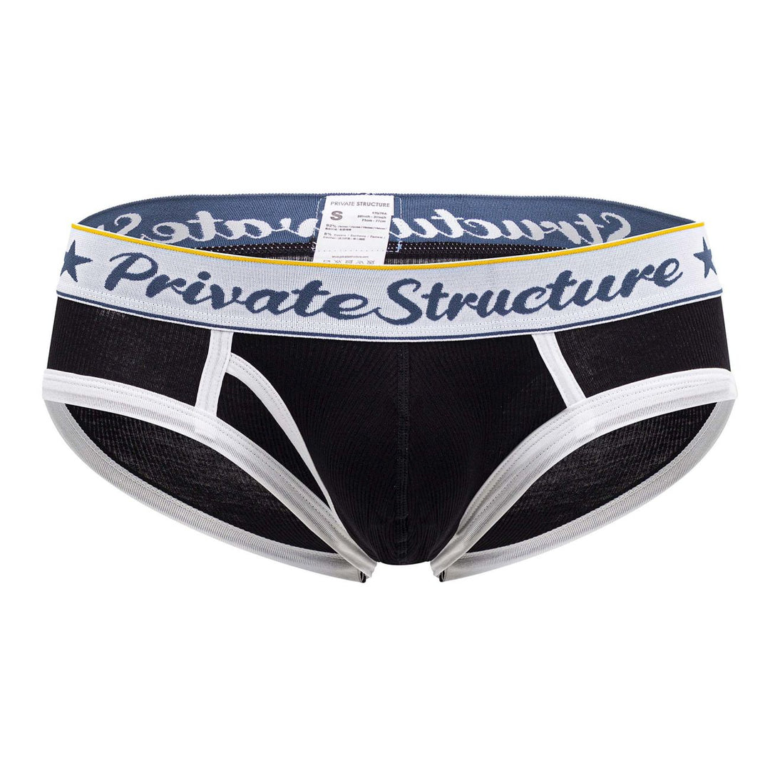 Private Structure Classic Mid Waist Mini Briefs in Black – men's briefs