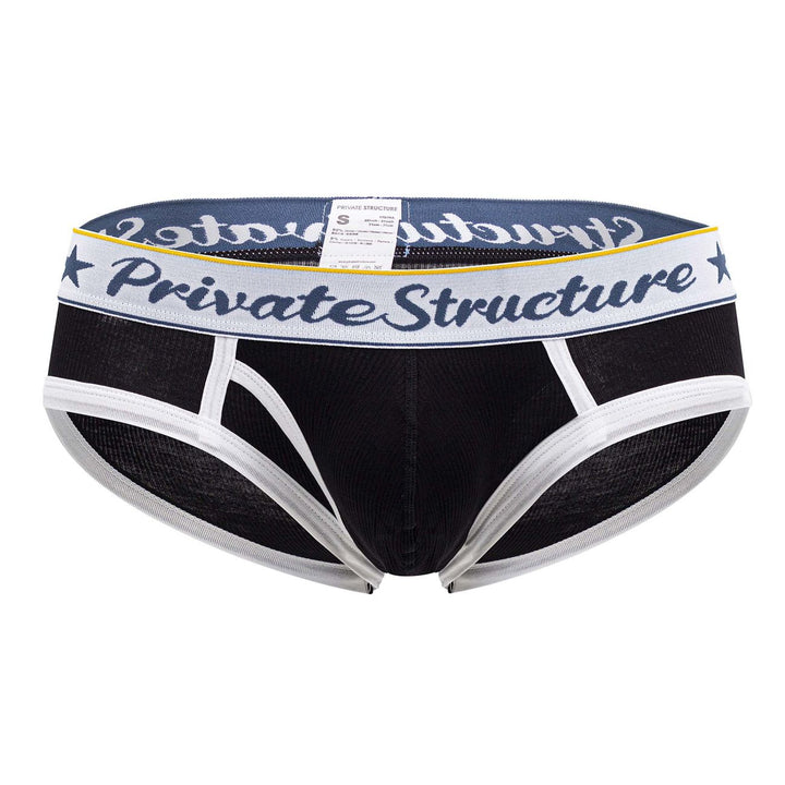 Private Structure Classic Mid Waist Mini Briefs in Black – men's briefs
