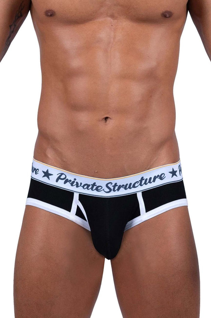 Private Structure Classic Mid Waist Mini Briefs in Black – men's briefs