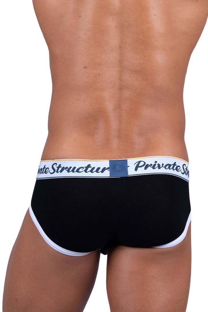 Private Structure Classic Mid Waist Mini Briefs in Black – men's briefs