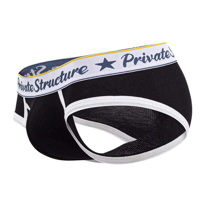 Private Structure Classic Mid Waist Mini Briefs in Black – men's briefs