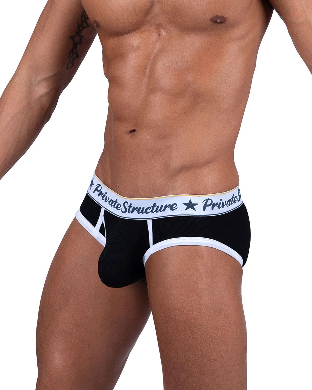 Private Structure Classic Mid Waist Mini Briefs in Black – men's briefs