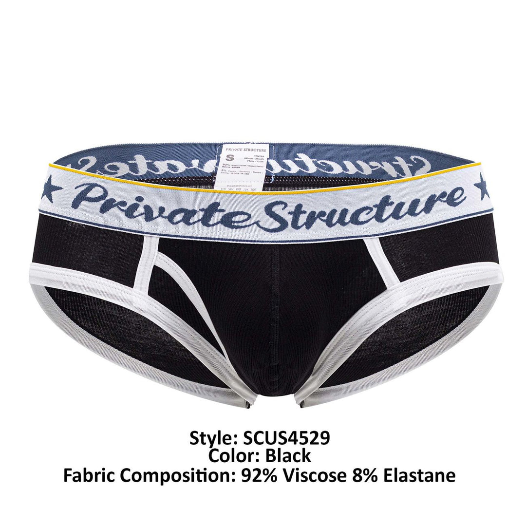Private Structure Classic Mid Waist Mini Briefs in Black – men's briefs