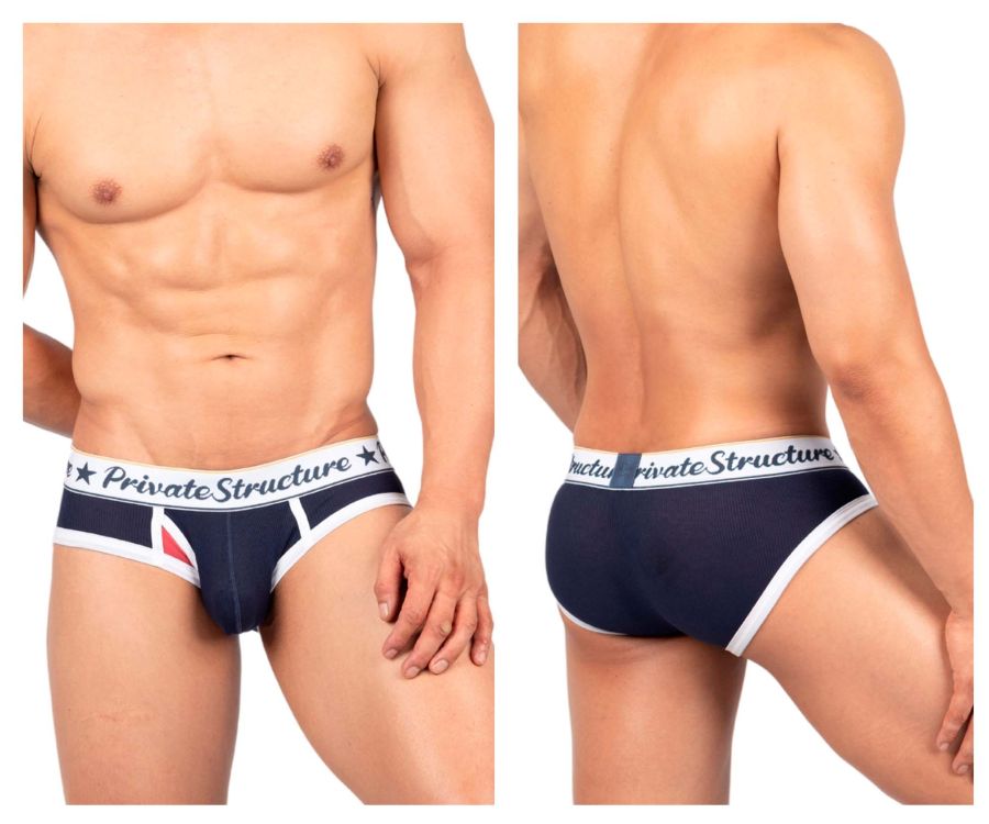 Private Structure Classic Mid Waist Mini Brief in Navy – men's briefs