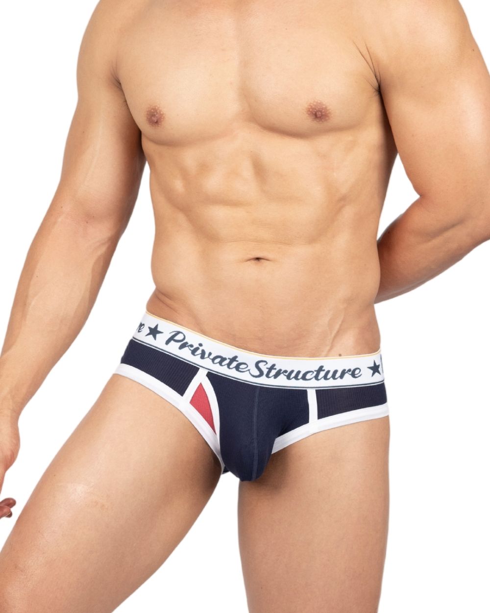 Private Structure Classic Mid Waist Mini Brief in Navy – men's briefs