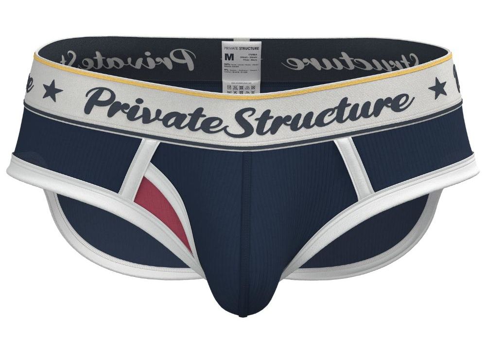 Private Structure Classic Mid Waist Mini Brief in Navy – men's briefs
