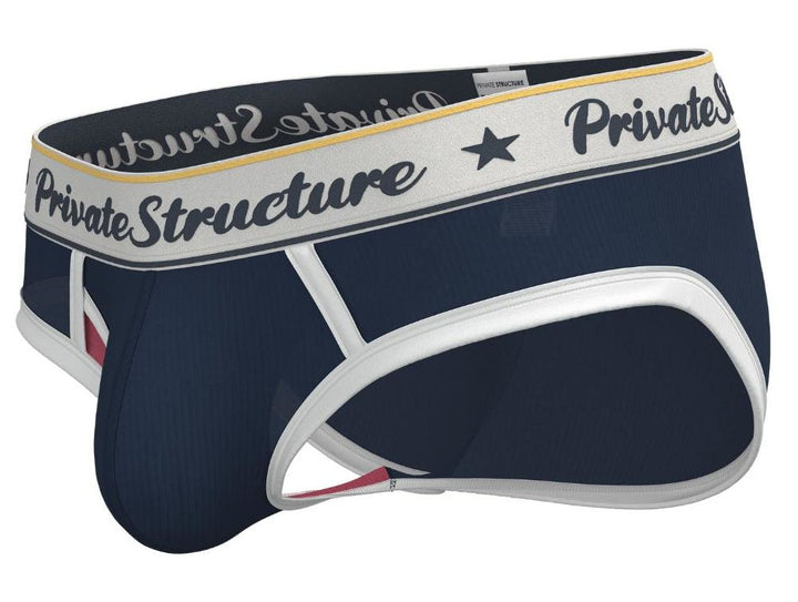 Private Structure Classic Mid Waist Mini Brief in Navy – men's briefs