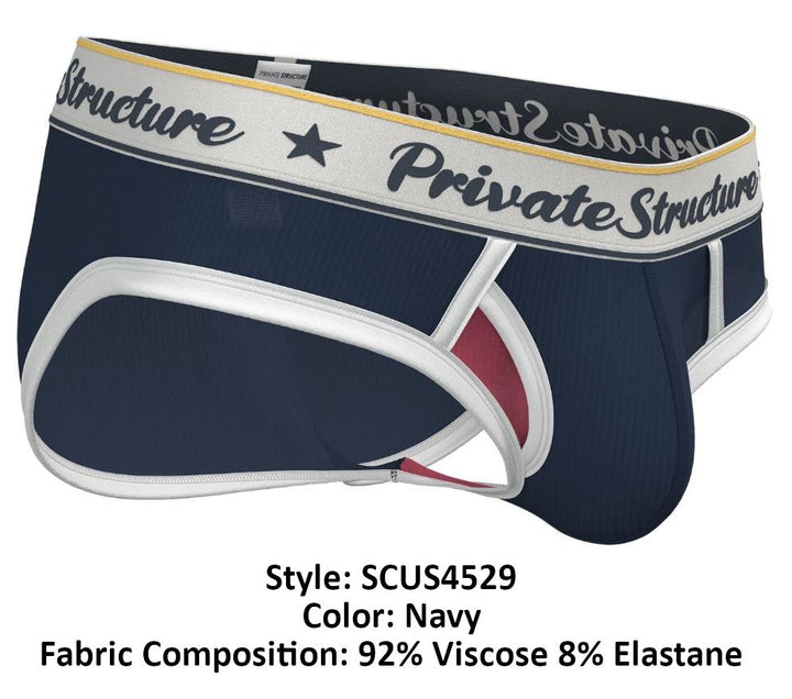 Private Structure Classic Mid Waist Mini Brief in Navy – men's briefs