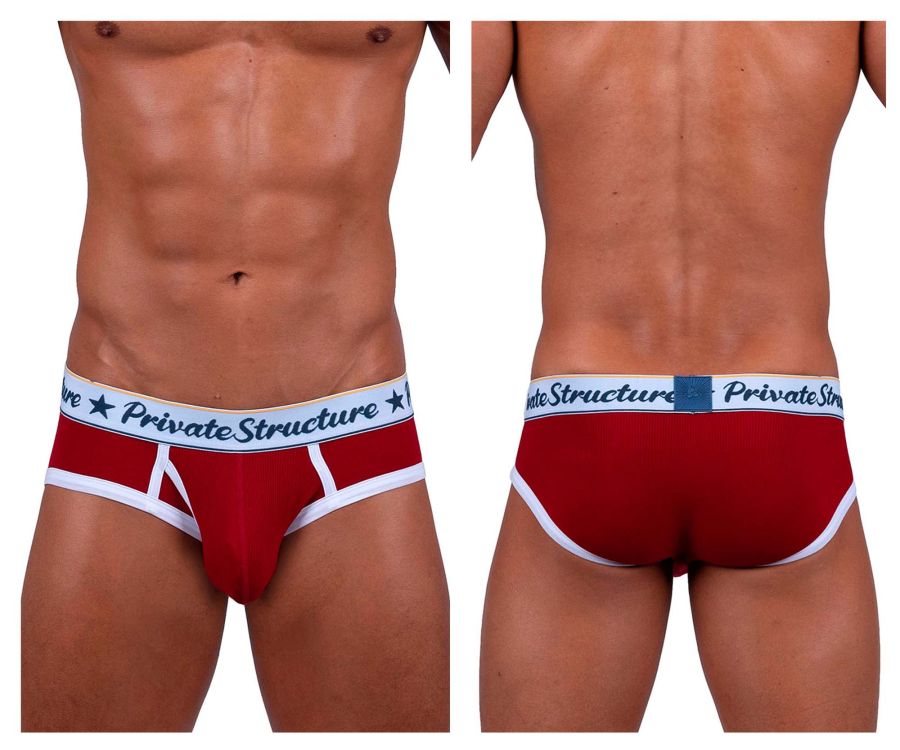 Private Structure Classic Mid Waist Mini Men's Bikini Brief in Red – men's briefs