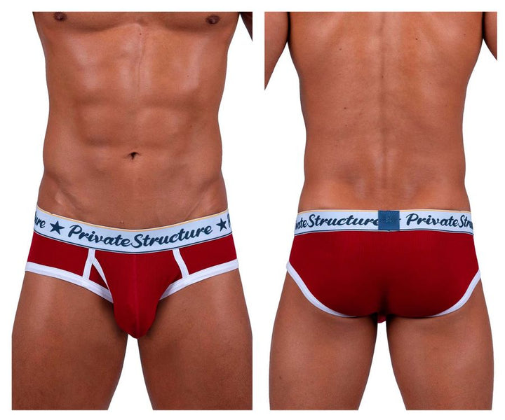 Private Structure Classic Mid Waist Mini Men's Bikini Brief in Red – men's briefs