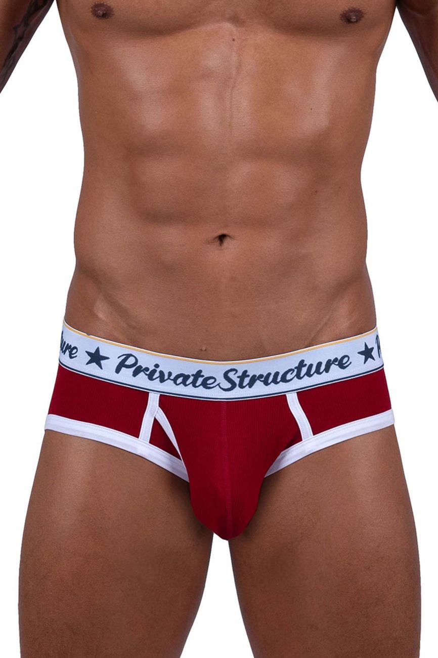 Private Structure Classic Mid Waist Mini Men's Bikini Brief in Red – men's briefs