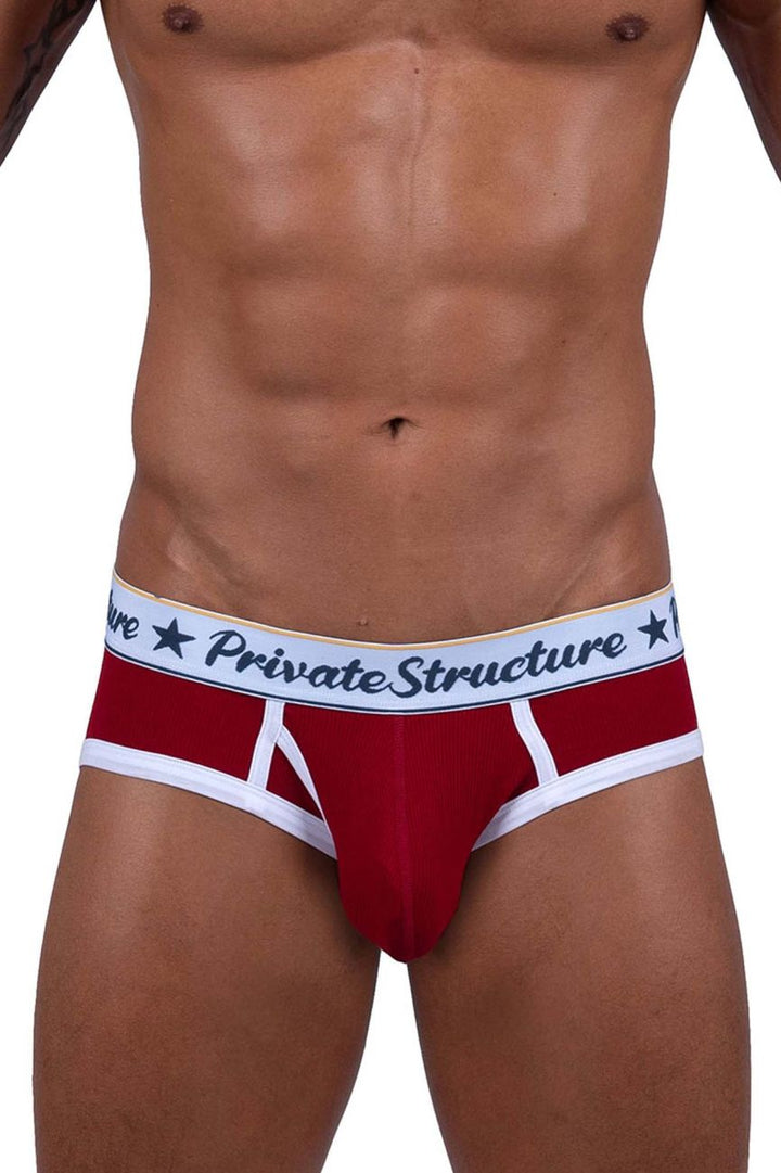 Private Structure Classic Mid Waist Mini Men's Bikini Brief in Red – men's briefs