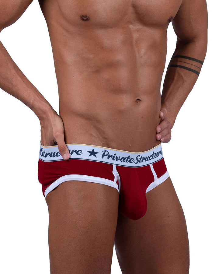 Private Structure Classic Mid Waist Mini Men's Bikini Brief in Red – men's briefs