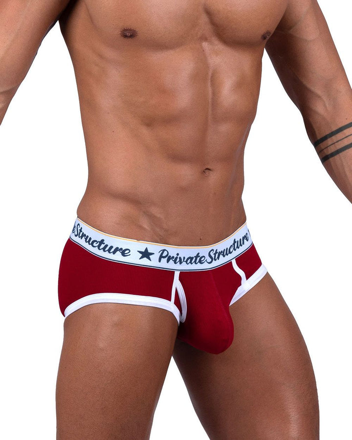 Private Structure Classic Mid Waist Mini Men's Bikini Brief in Red – men's briefs
