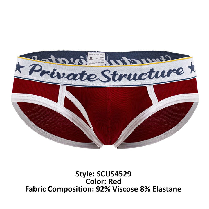 Private Structure Classic Mid Waist Mini Men's Bikini Brief in Red – men's briefs