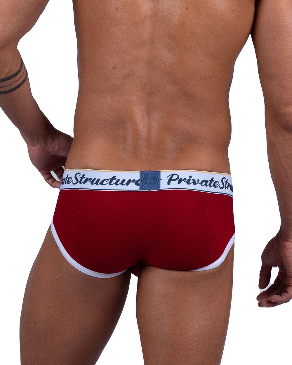 Private Structure Classic Mid Waist Mini Men's Bikini Brief in Red – men's briefs