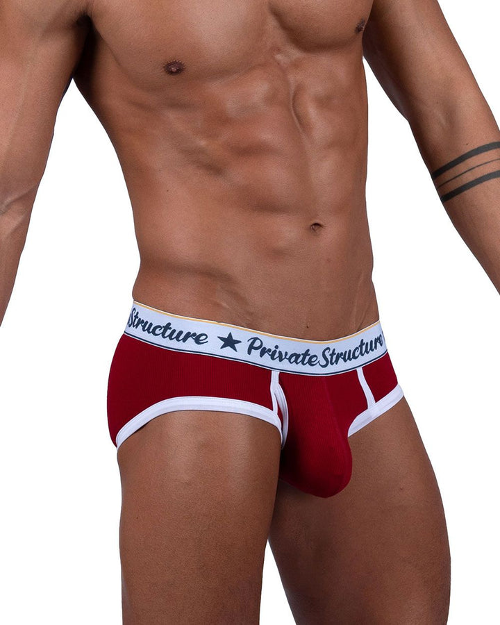 Private Structure Classic Mid Waist Mini Men's Bikini Brief in Red – men's briefs