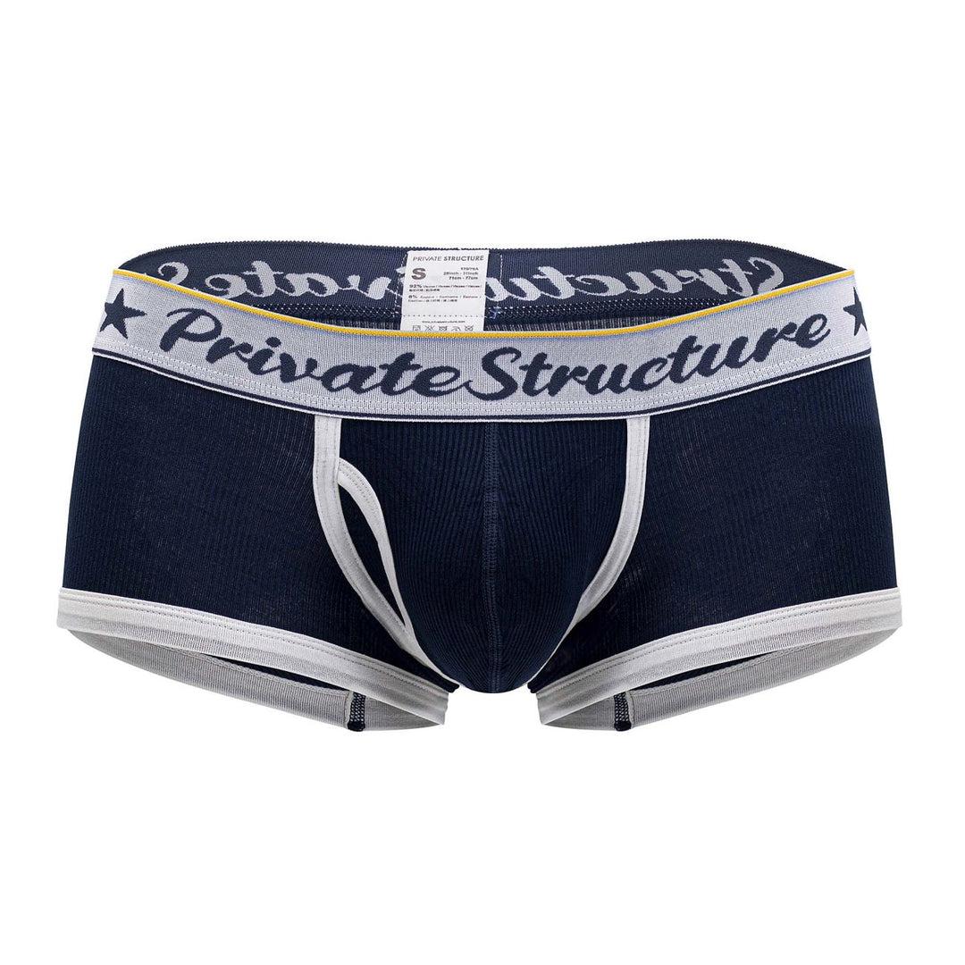 Private Structure Classic Mid Waist Men's Trunk Underwear in Navy – men's trunks